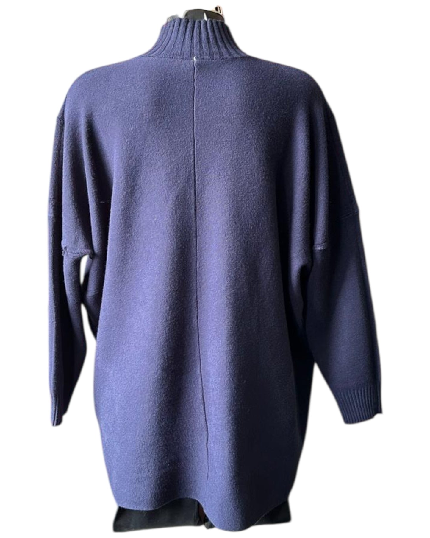 Courtney chevron knit turtle neck jumper - Navy