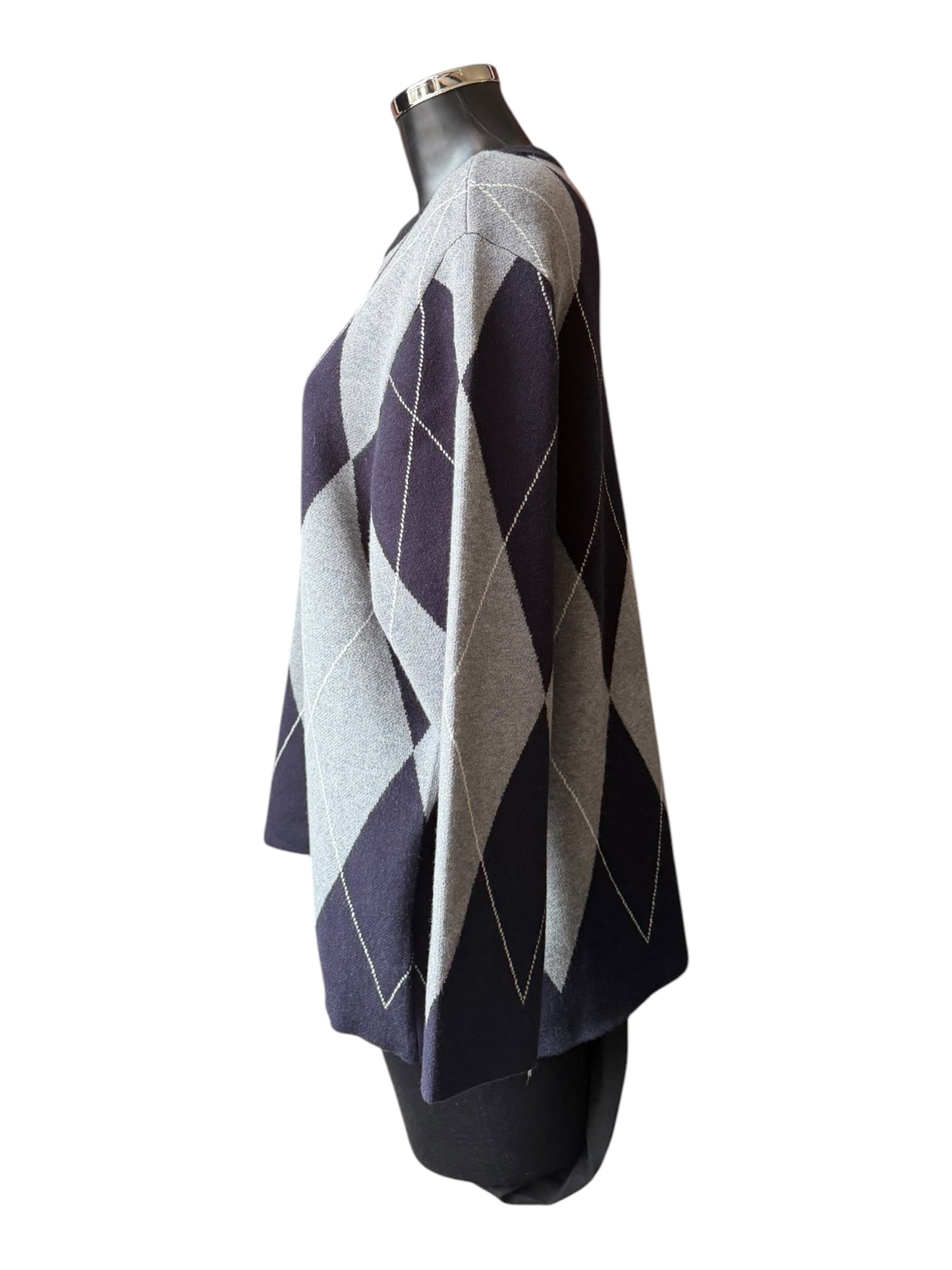 Davina argyle pattern jumper - Navy mix