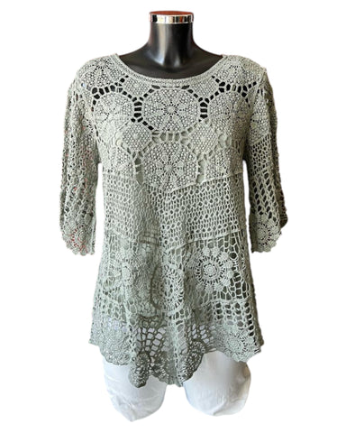 Bridgette 2 piece crochet top - Khaki