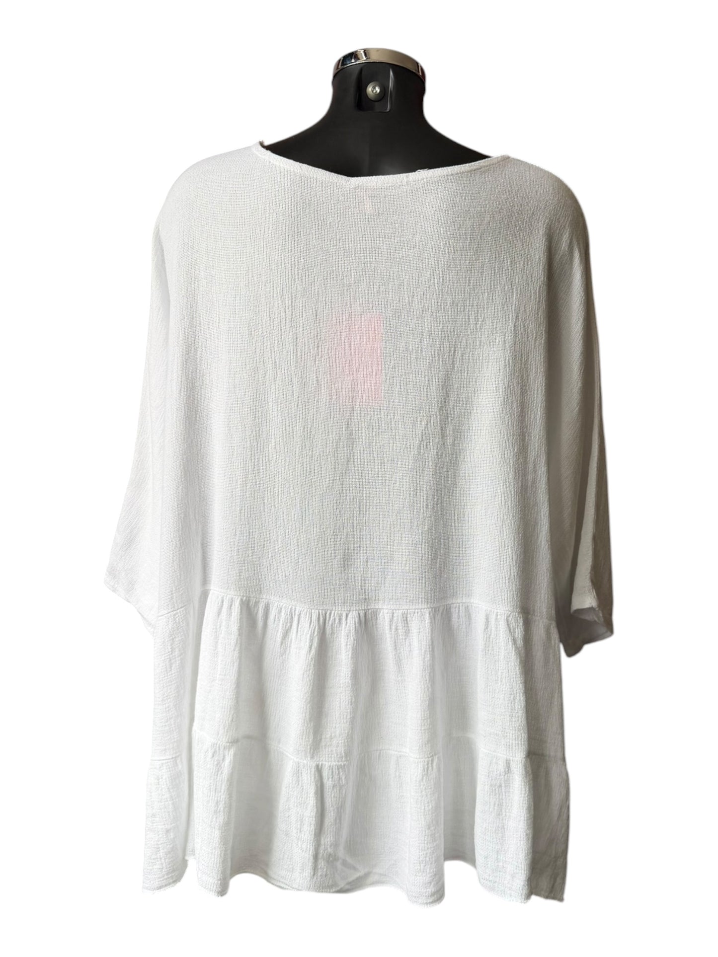 Casey range tiered tunic top - White