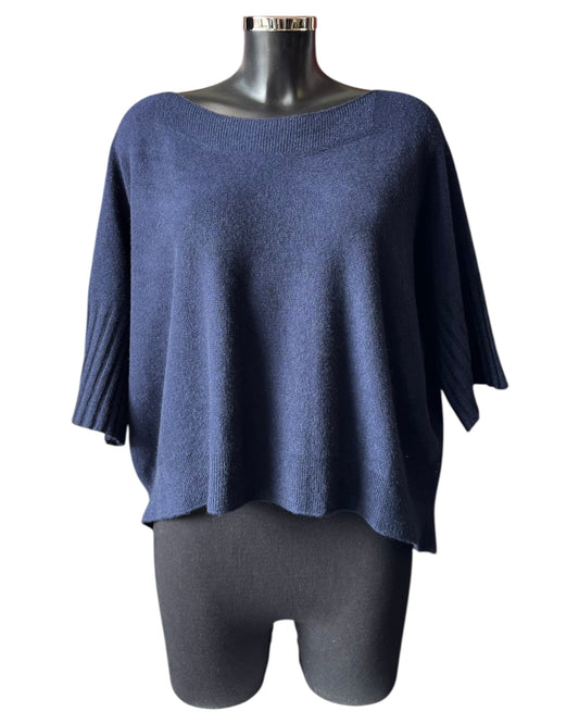Morgan half sleeve boxy jumper - Navy