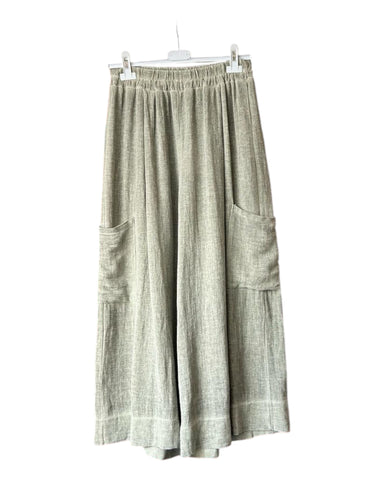 Casey range wide leg crop pocket trousers - Khaki