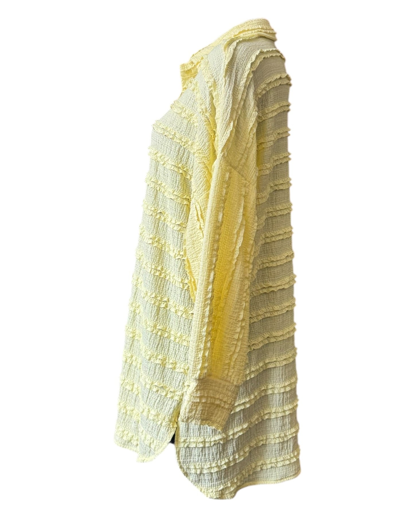 Tessa textured stripe shirt -Lemon