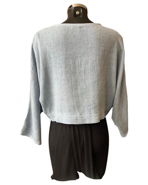 Casey range tie front bolero - Pale Blue