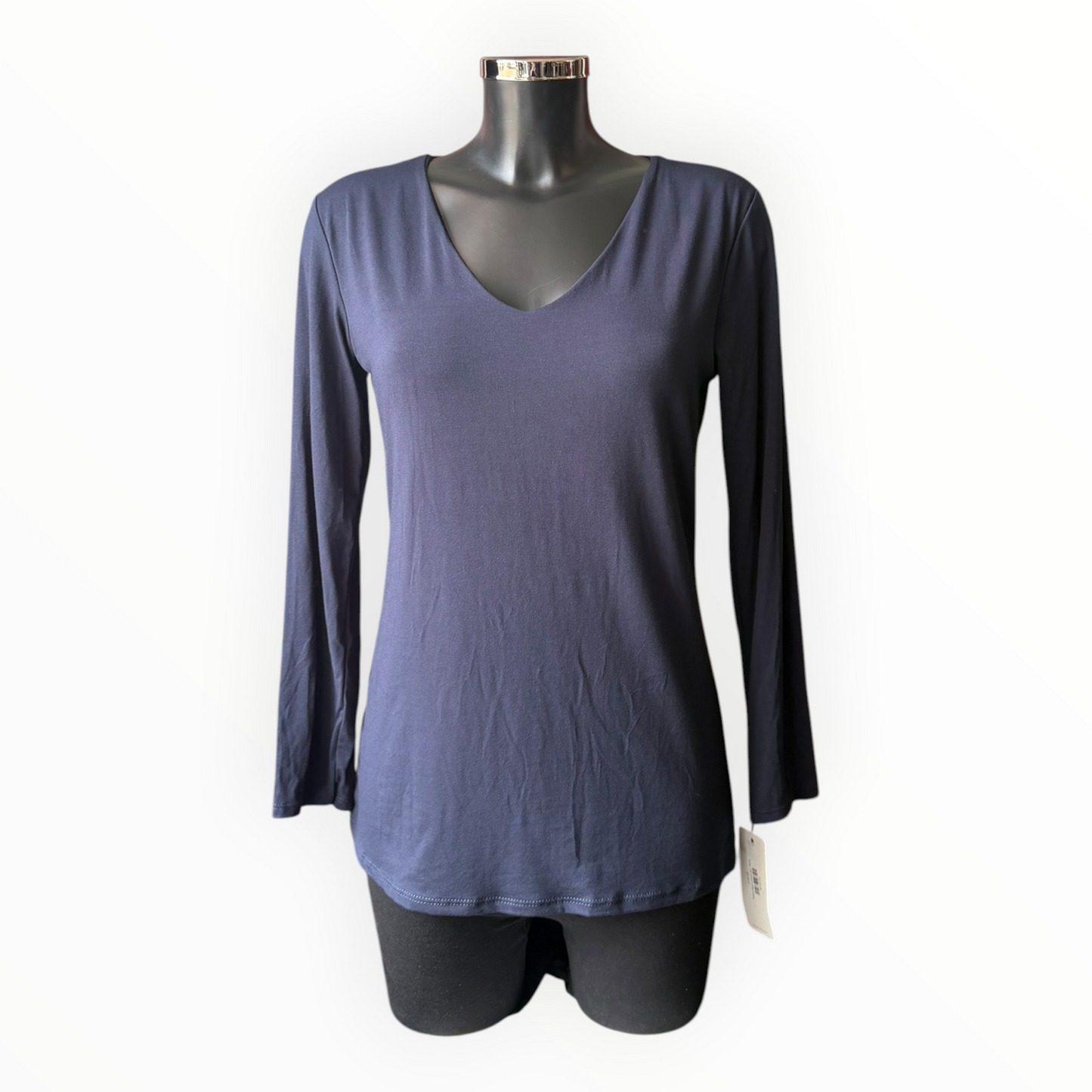 Sasha basic v neck top - Navy