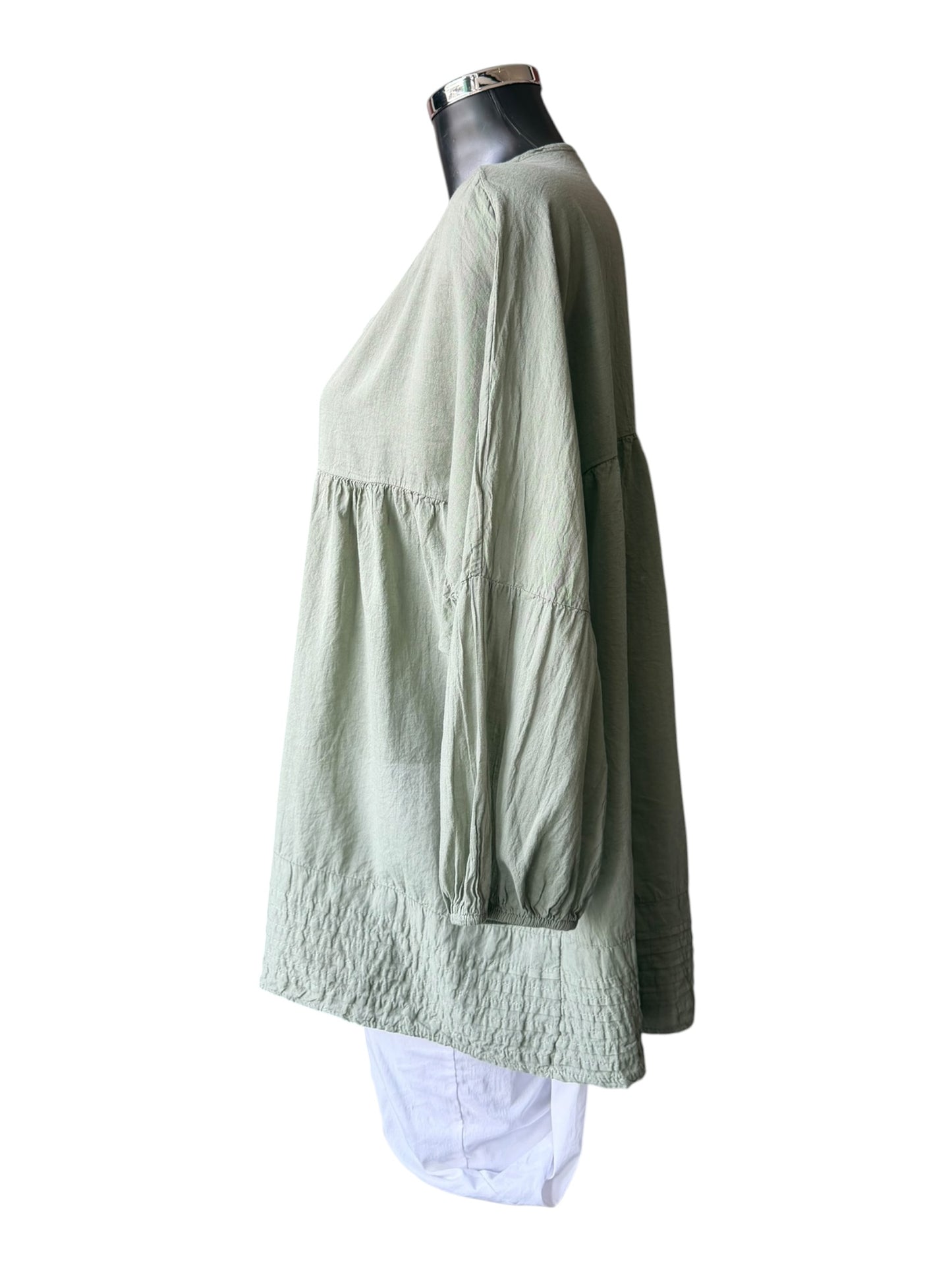 Lena oversized smock top - Khaki