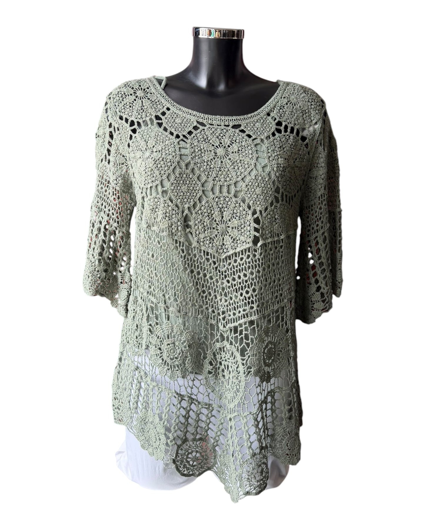 Bridgette 2 piece crochet top - Khaki