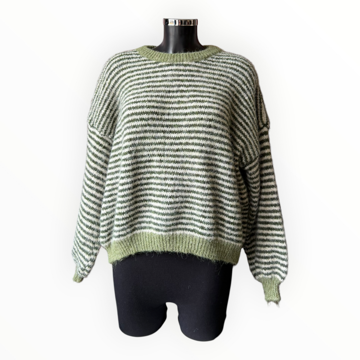 Lorna striped soft knit jumper - Khaki mix