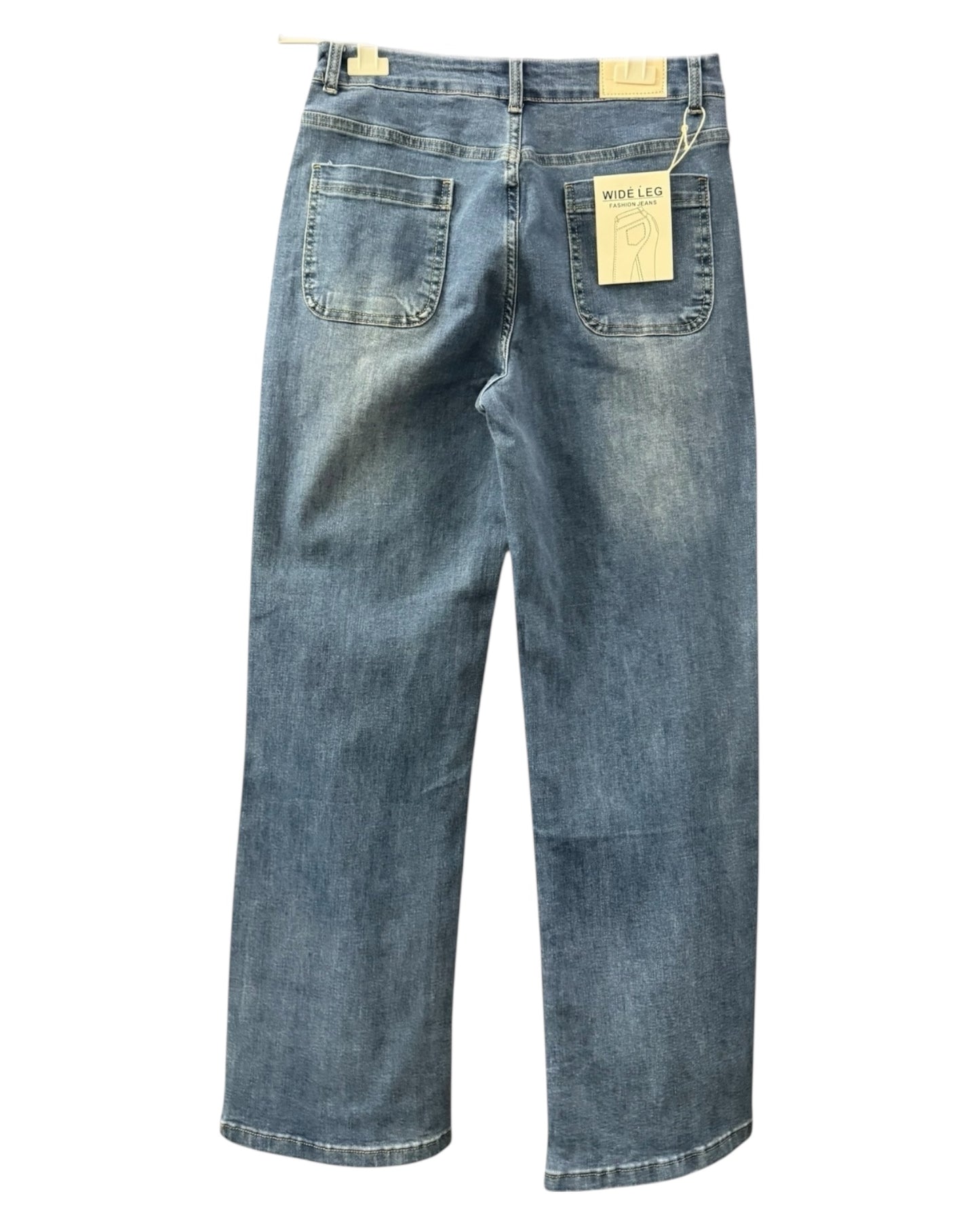 Kayla 2 pocket wide leg denim jeans