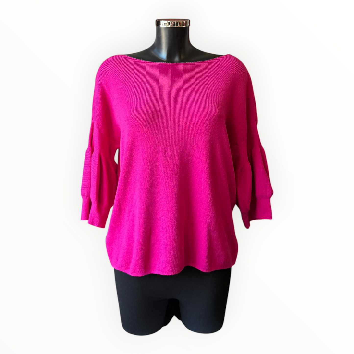 Adele ribbed sleeve jumper - Fuschia