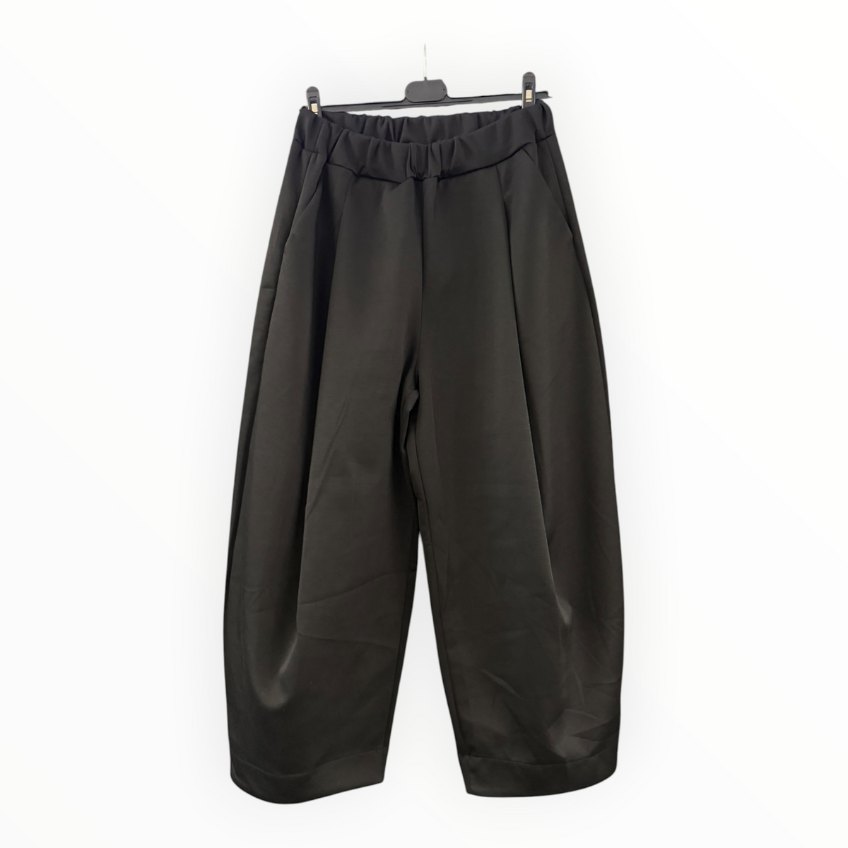 Bella barrel leg soft touch trousers - Black