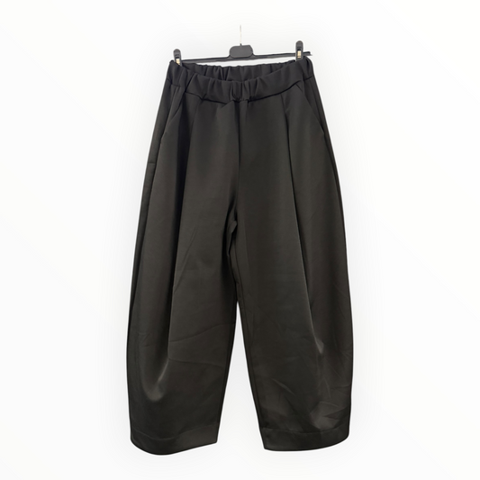 Bella barrel leg soft touch trousers - Black