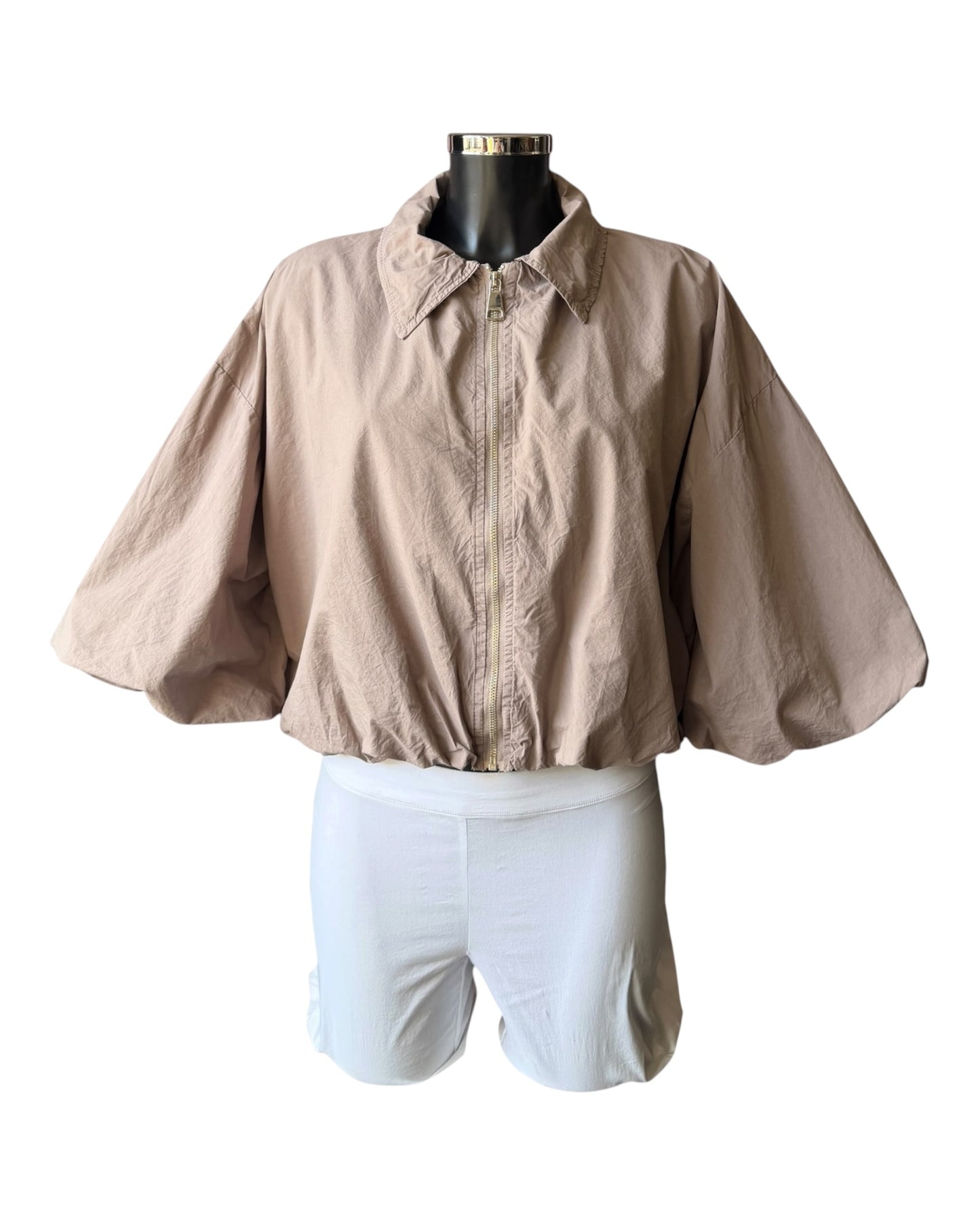 Lara bubble hem lightweight jacket - Taupe