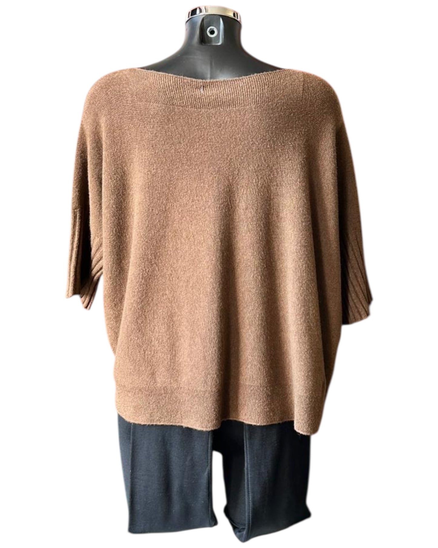Abigail soft knit short boxy jumper - Chocolate