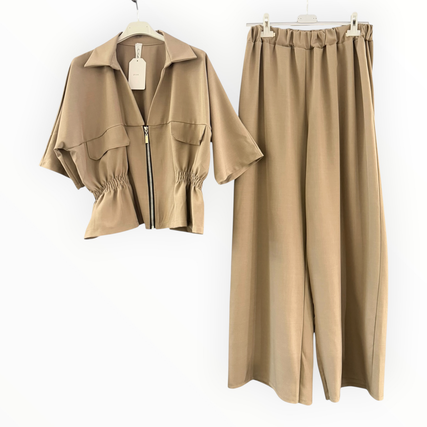 Mae safari style co-ord trouser suit - Taupe