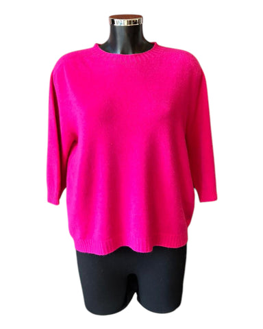 Cassie half sleeve crew neck jumper - Cerise