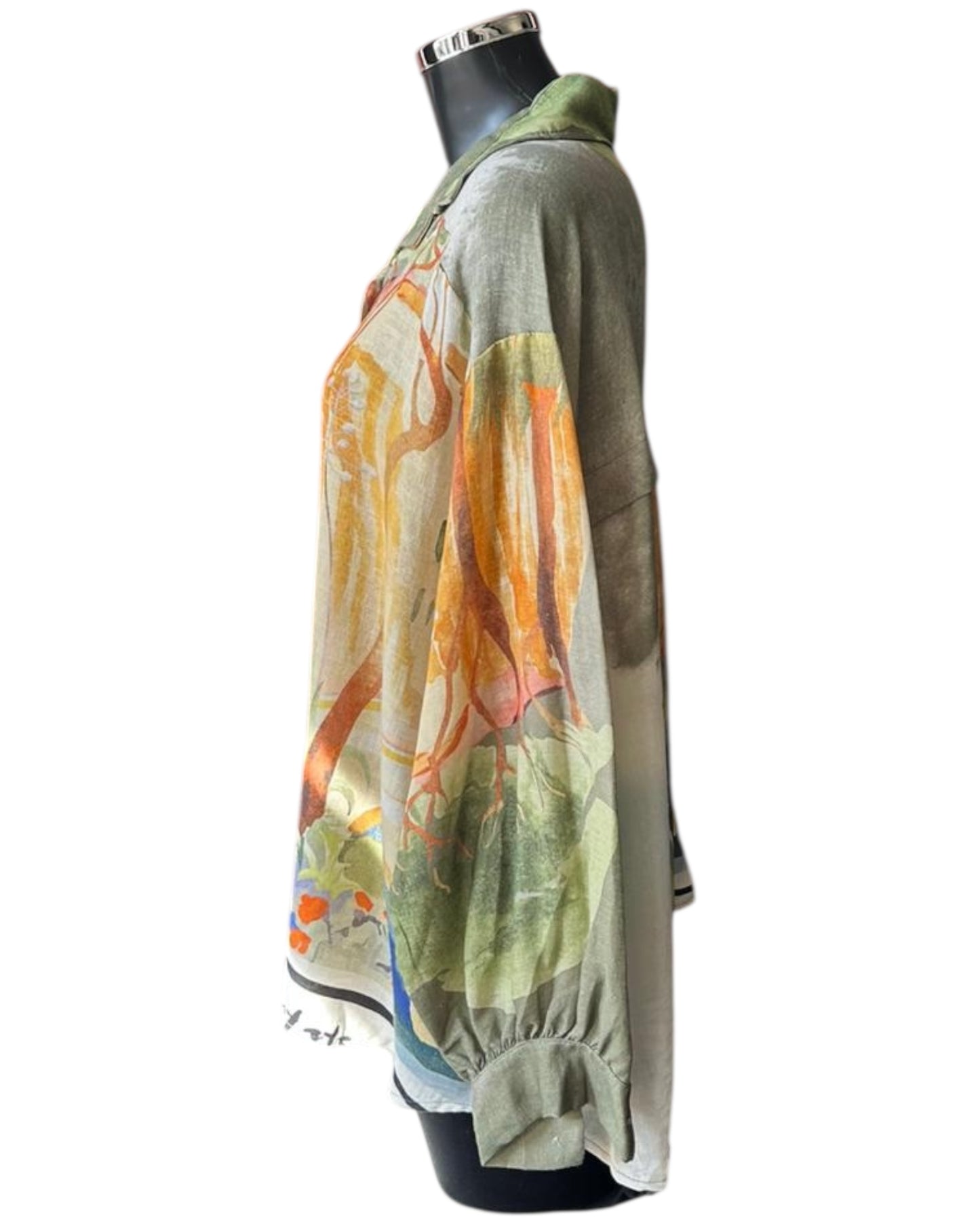 Caitlin landscape blouse - Khaki