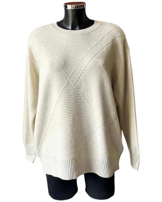 Moira Argyle stitch detail jumper - beige