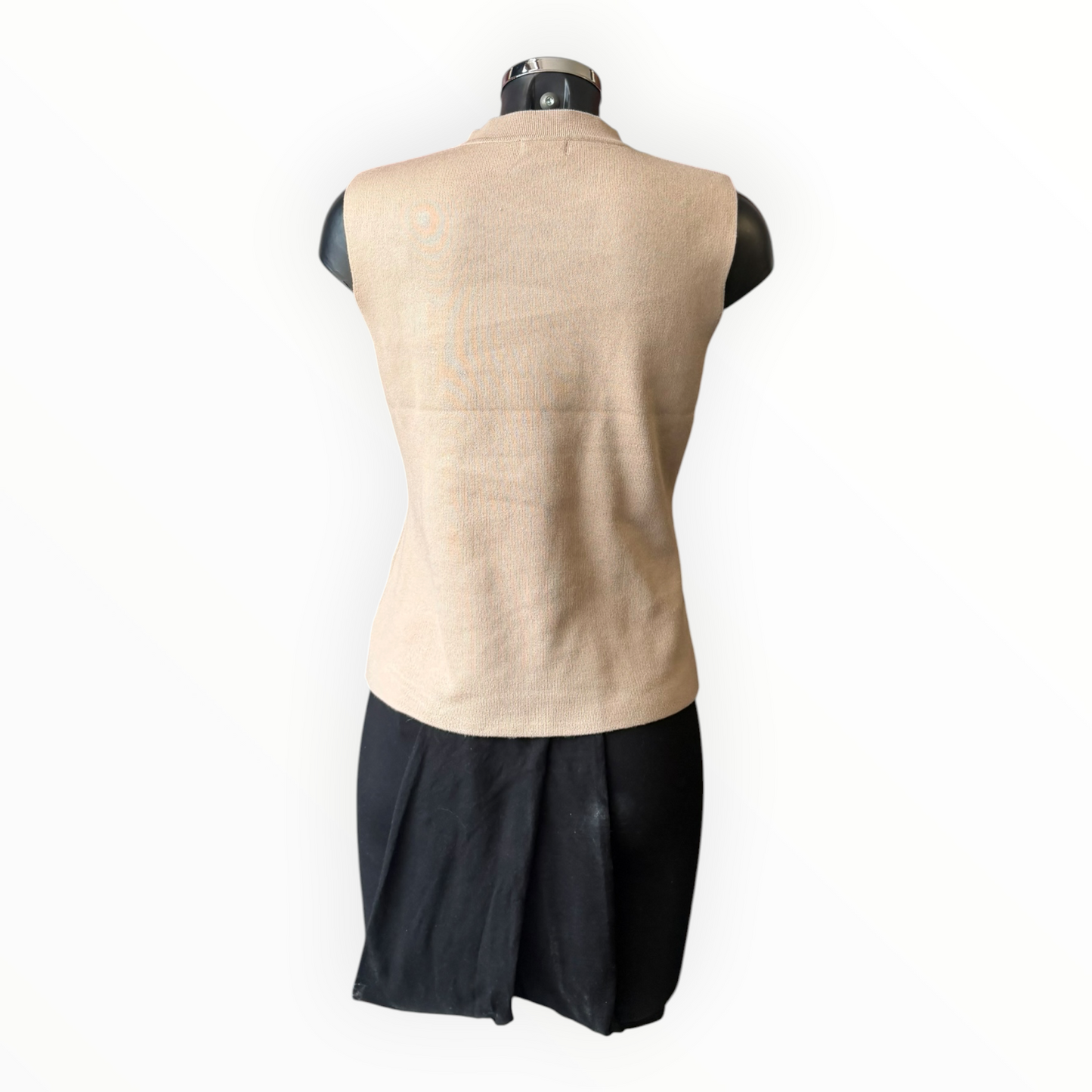Alanya diagonal button top - Taupe sleeveless