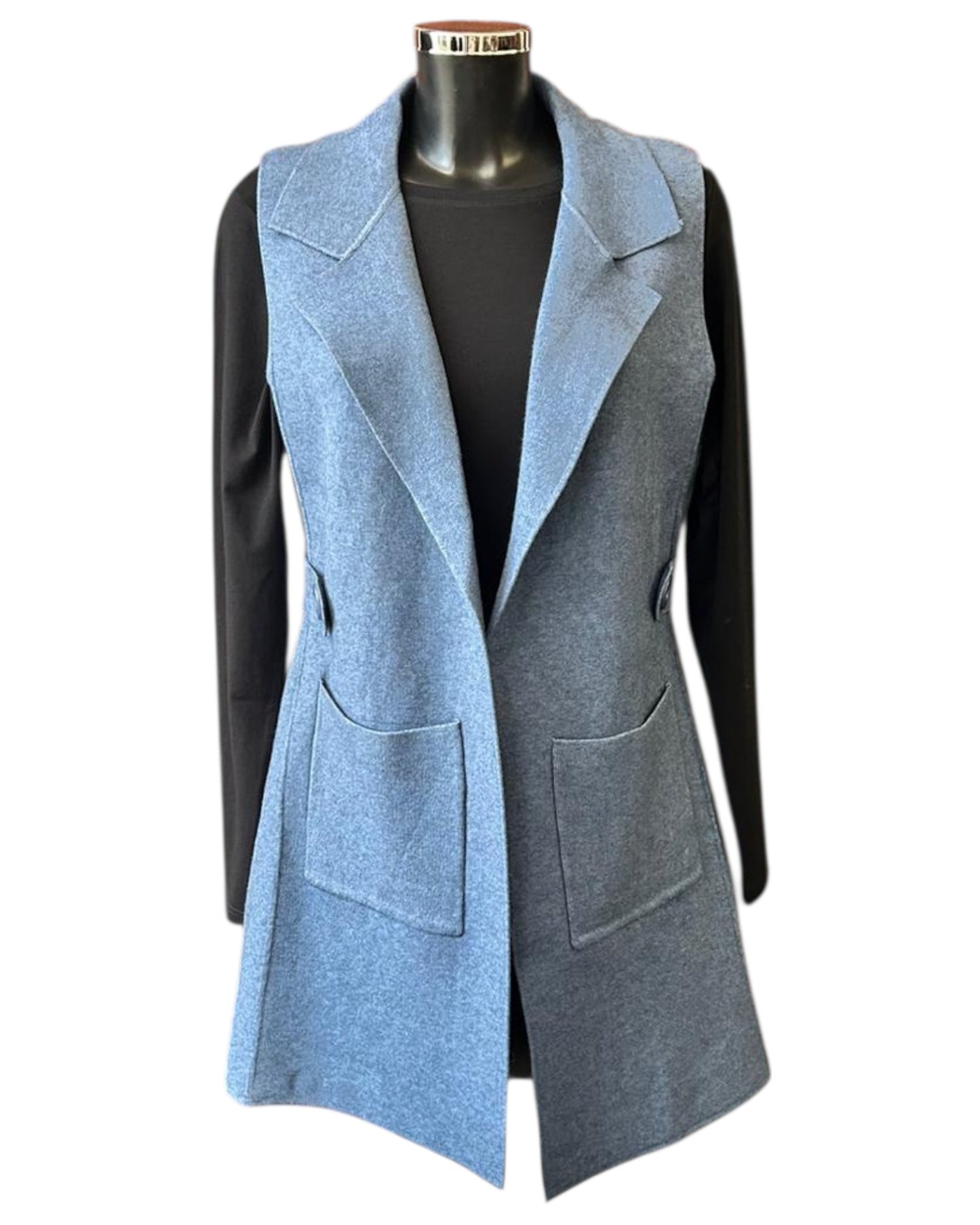 Marley longer waistcoat - Denim