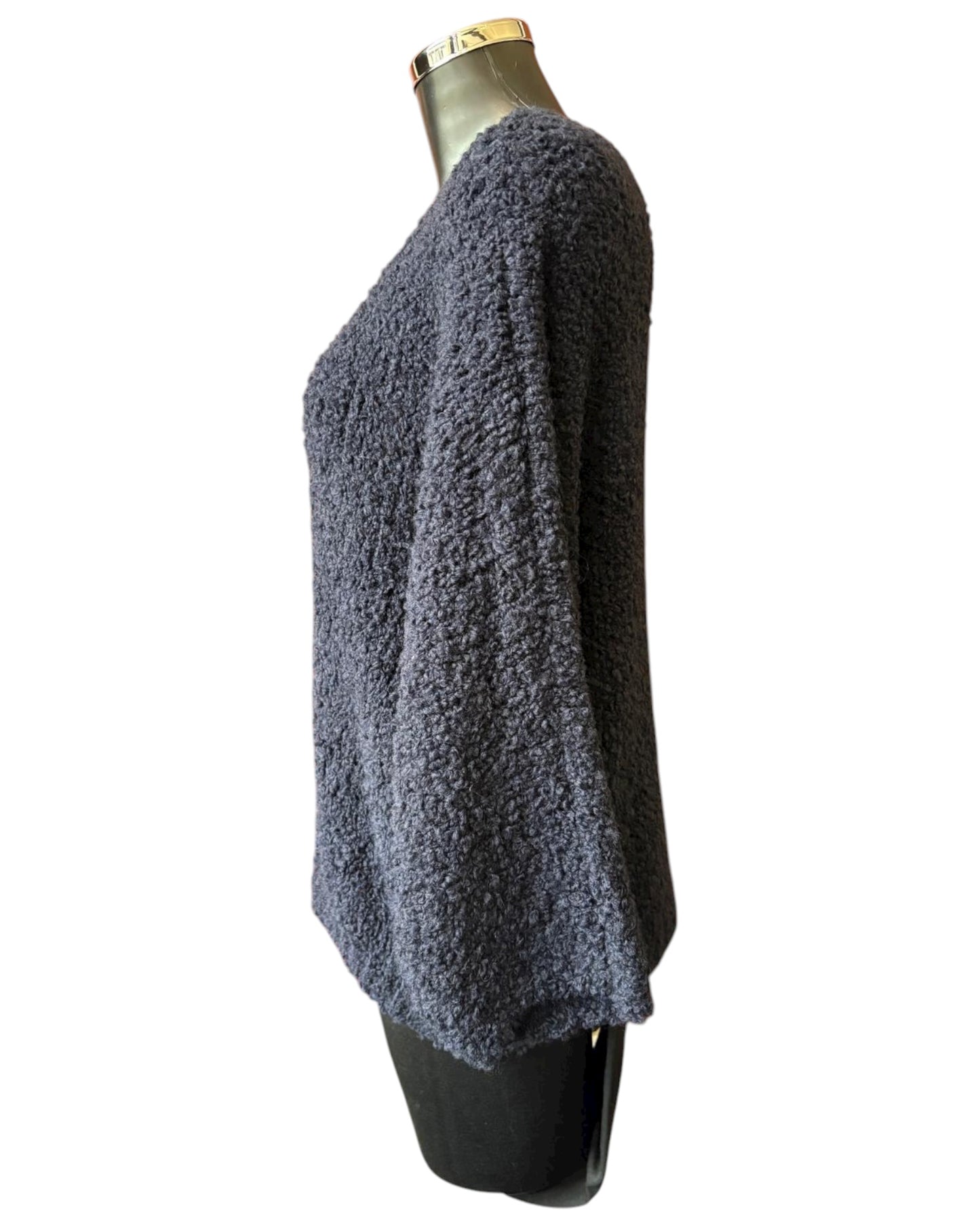 Harper slouchy boucle knit short jumper - Navy