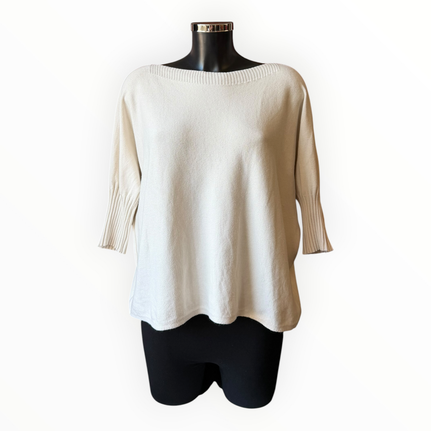 Morgan half sleeve boxy jumper - Cream