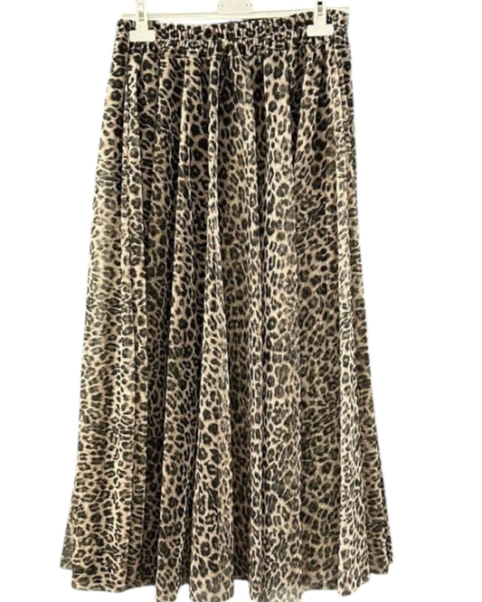 Bella on trend tulle patterned skirt - Brown animal