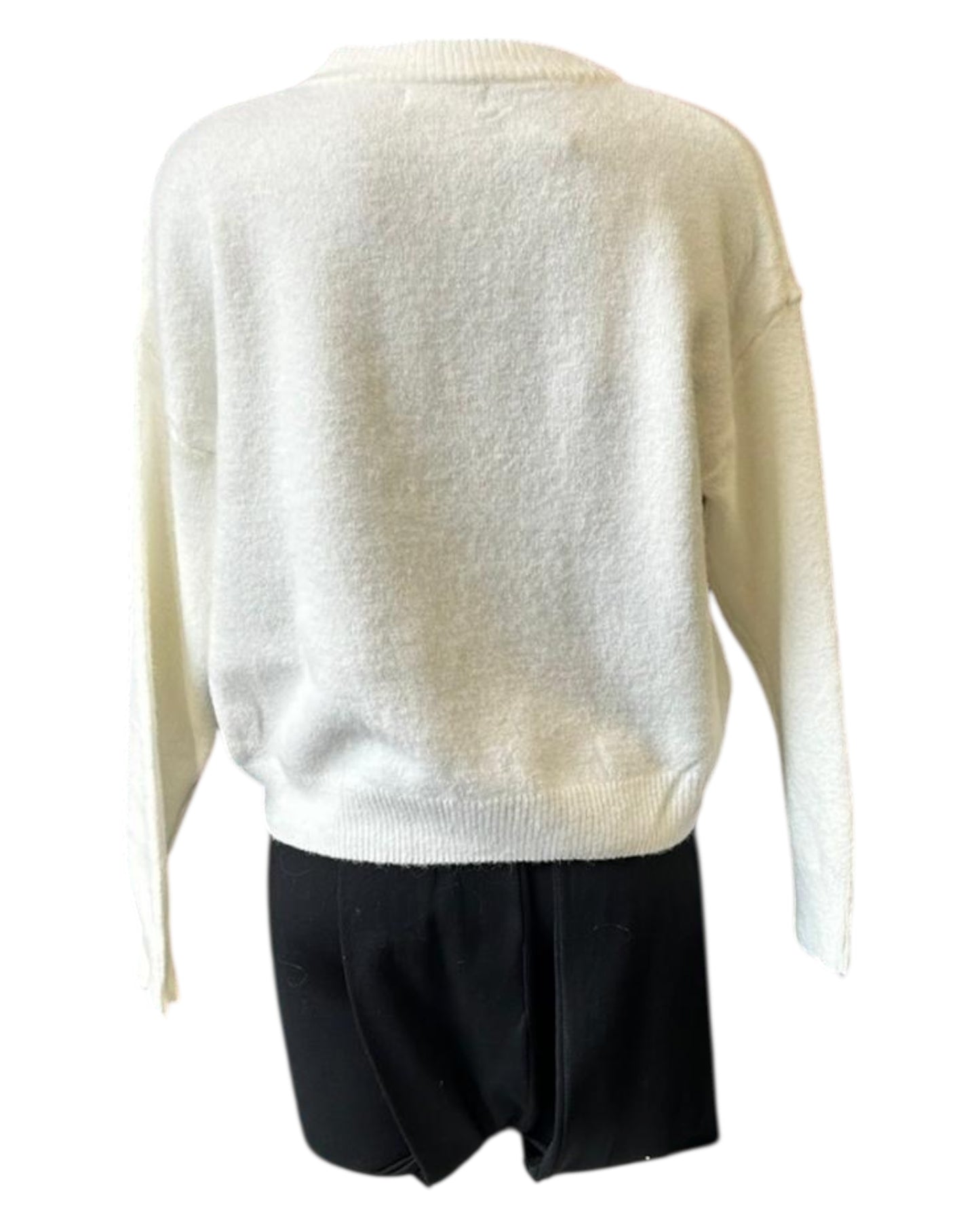 Soho slogan jumper in cream/pink