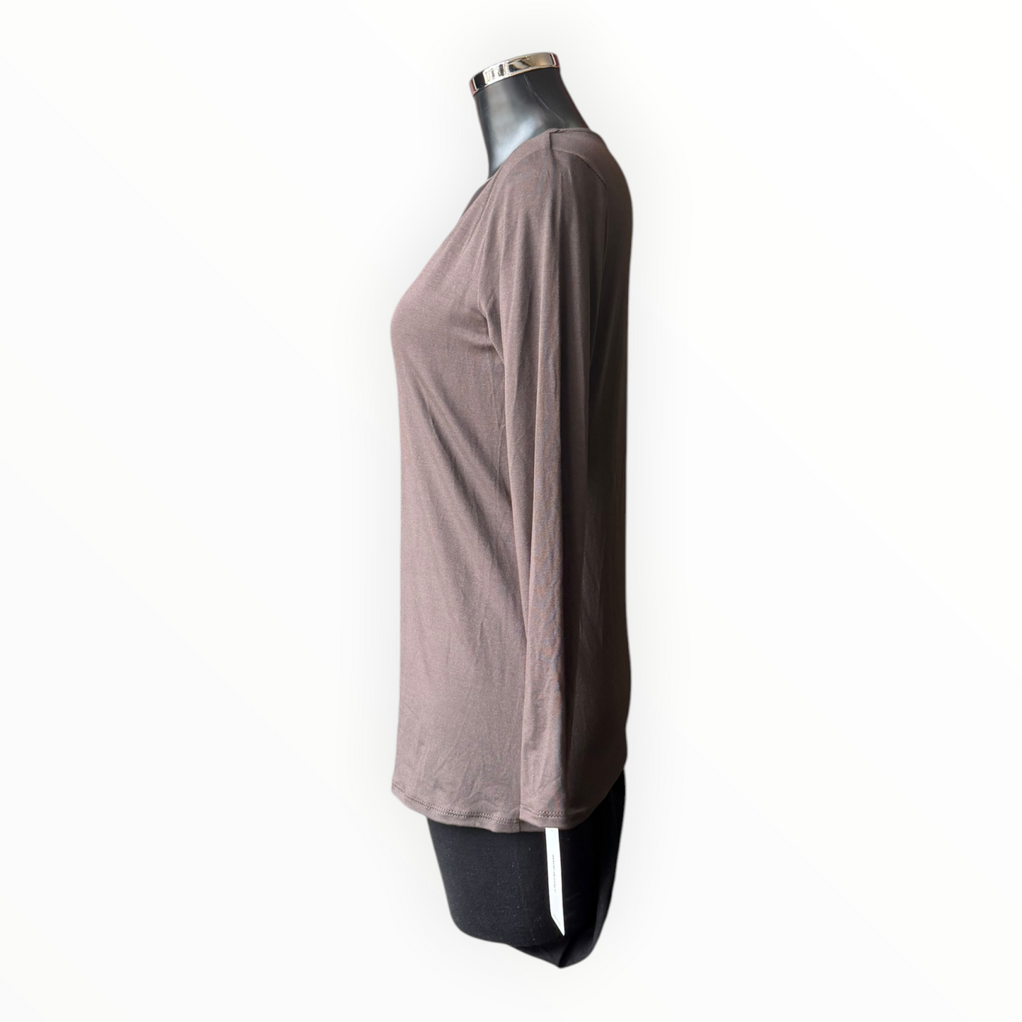 Sasha basic v neck top - chocolate