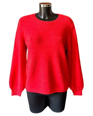 Kaleido super soft crew neck jumper - Tango red