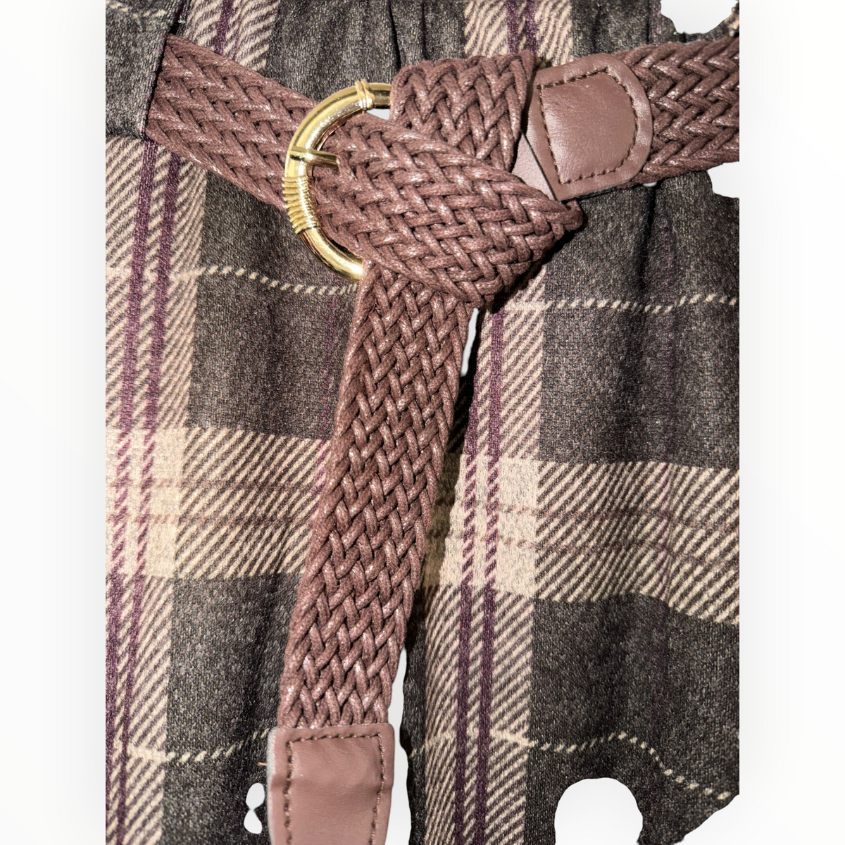 Tessa tartan pattern skirt & belt