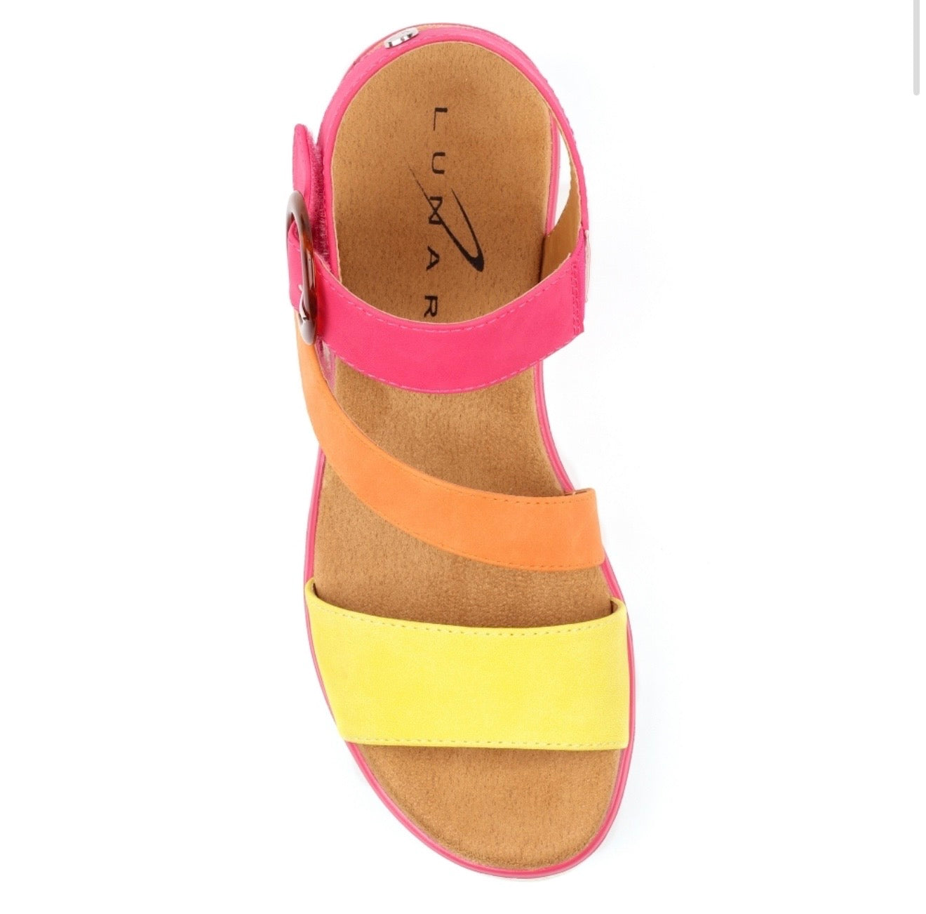 Lunar Issy fuschia flatform sandals