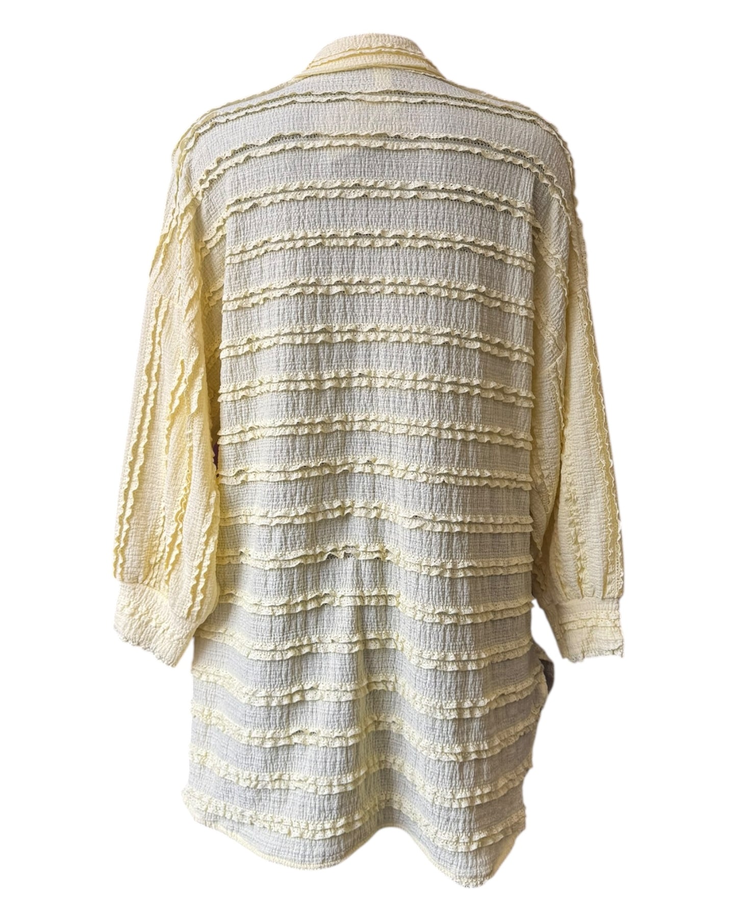 Tessa textured stripe shirt -Lemon