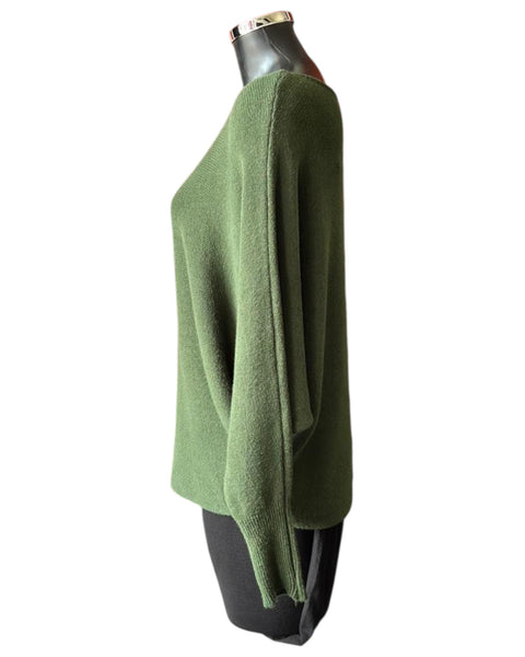 Cassie pearl back batwing jumper - Khaki