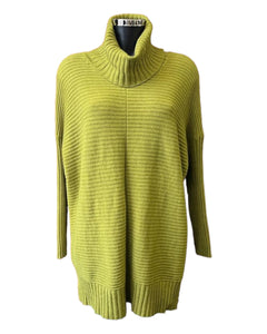 Lisa ribbed roll neck jumper - Lime