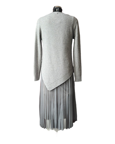 Greta 2 piece dress and asymmetric jumper - Grey