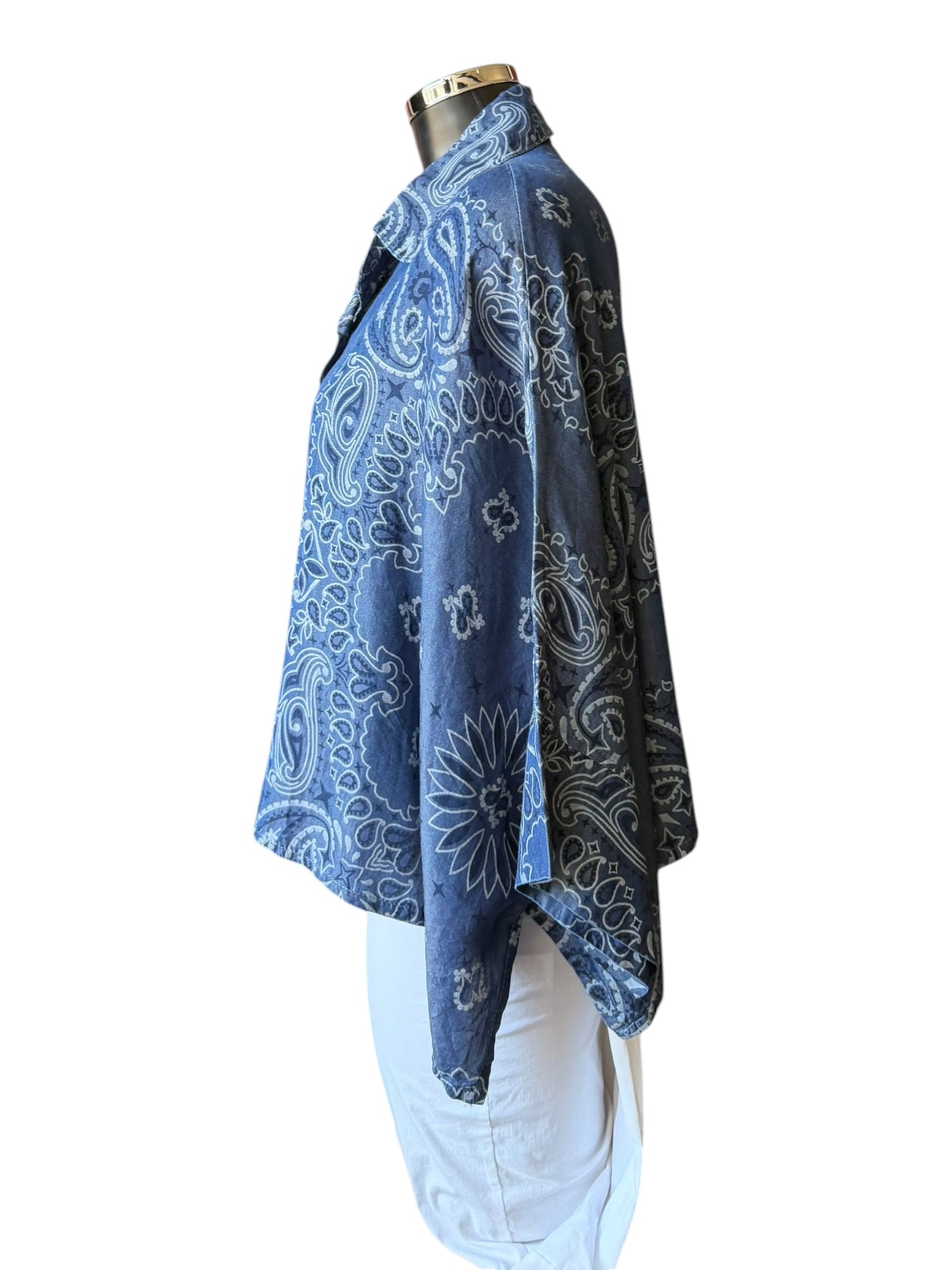 Marley chambray paisley shirt - Dark denim