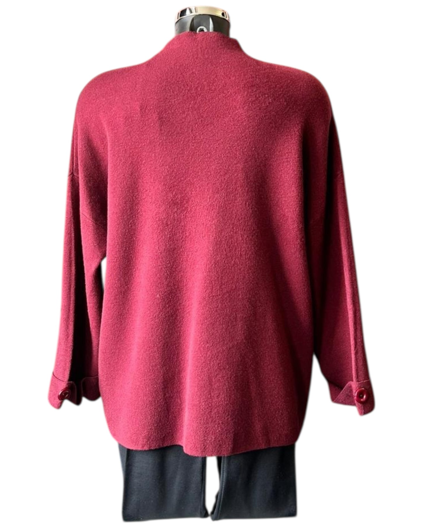 Ruby split front high neck jumper - Bordeaux