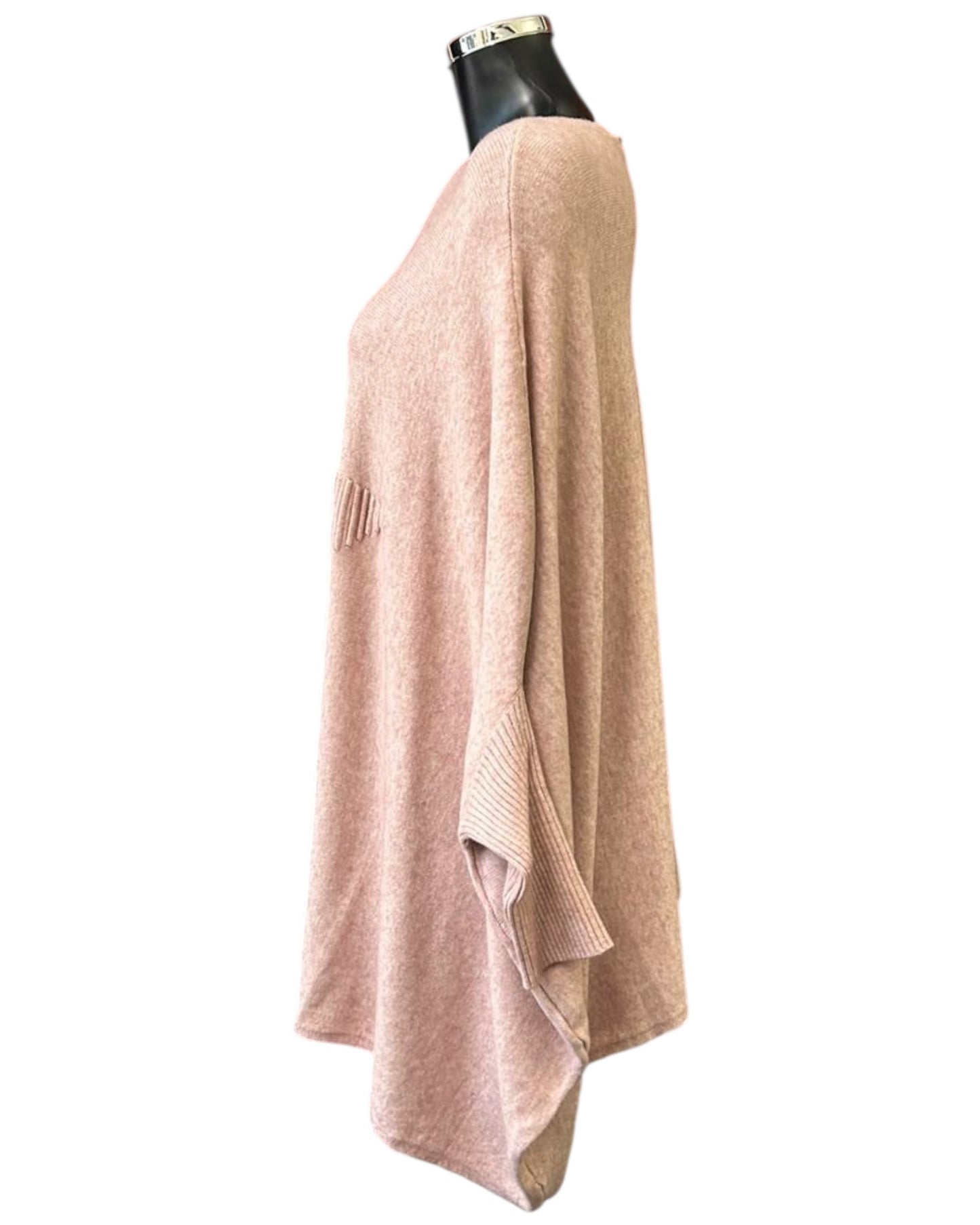 Ellena star front oversized poncho - Pink