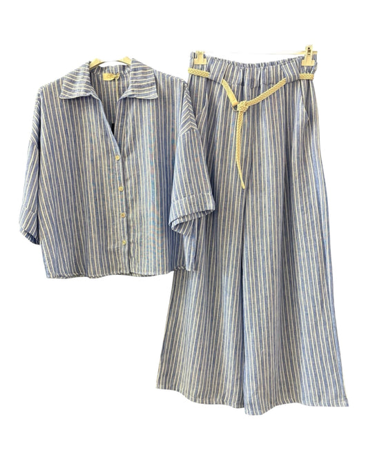 Elona striped co-ord trouser suit - Blue