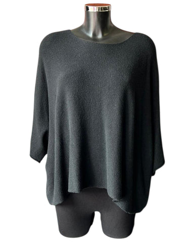 Abigail soft knit short boxy jumper - Black