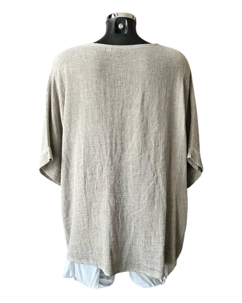 Casey range v neck twist front top - Mocha