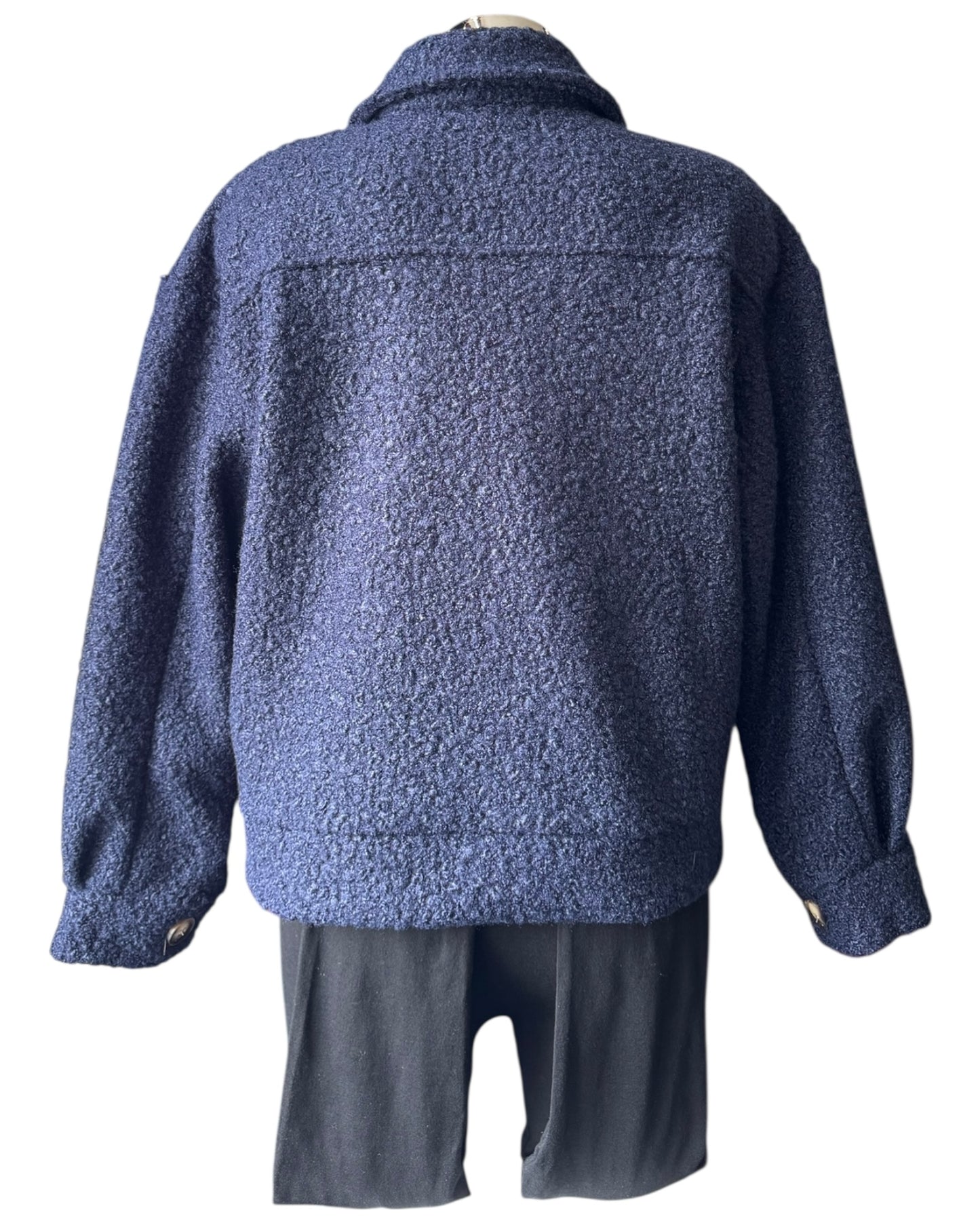 Gina boucle bomber jacket - Navy