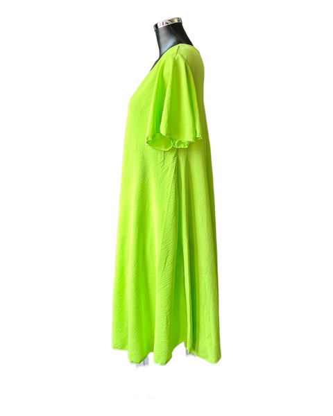 Morgan v neck swing dress - Lime