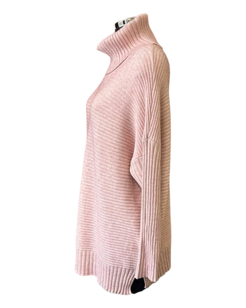 Lisa ribbed roll neck jumper - Pink