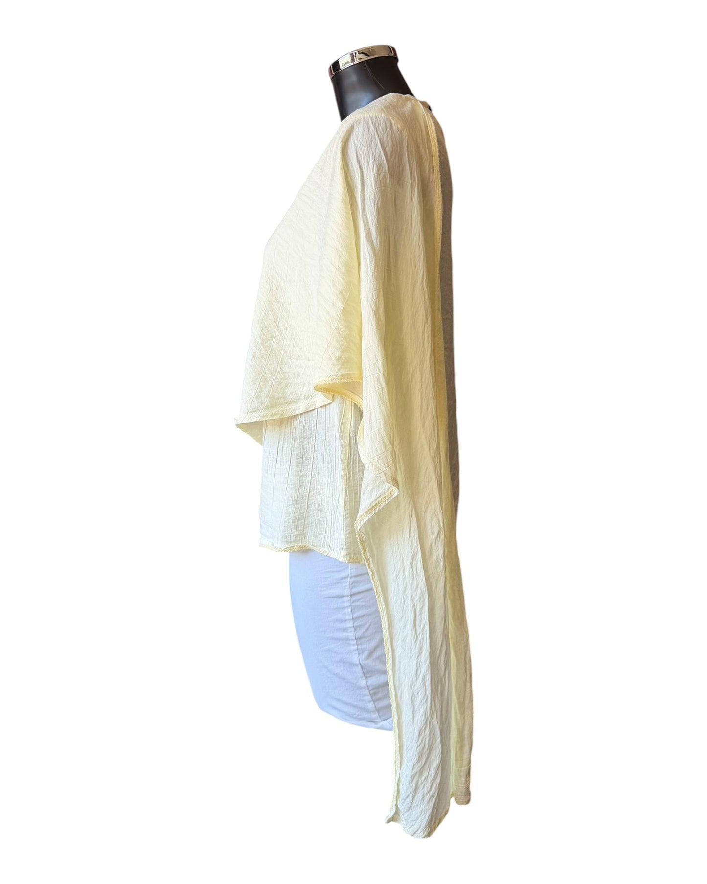 Grace quirky drape side vest top - Lemon