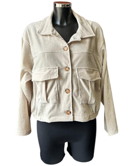 Roxy velvet feel bomber jacket - Cream