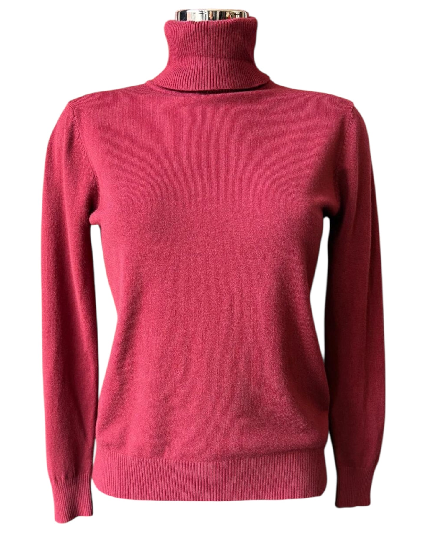 Zara fine knit polo neck - Bordeaux