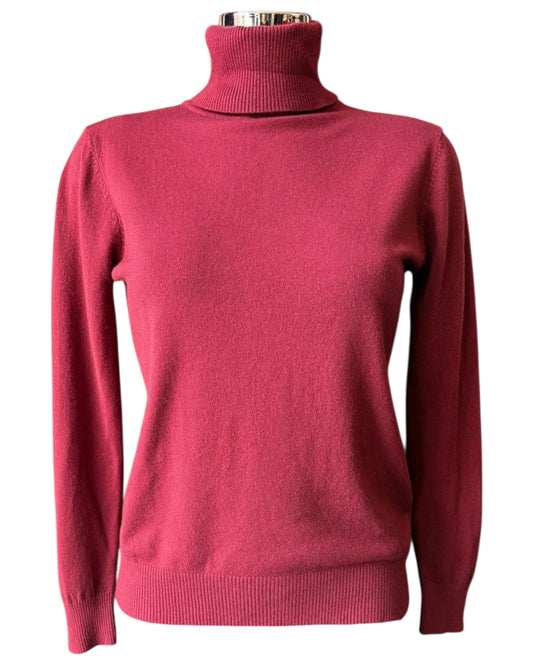 Zara fine knit polo neck - Bordeaux
