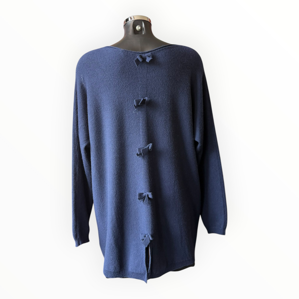 Belinda bow back pocket jumper - Navy